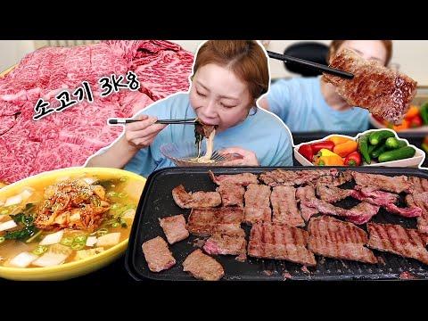 말복을 맞이한 한우 소고기와 김치말이국수 먹방! 🥩🍜