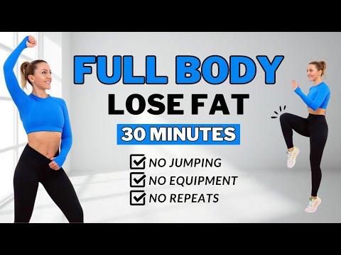 30 MIN FULL BODY NO JUMPING + ABS Workout - No Equipment, No