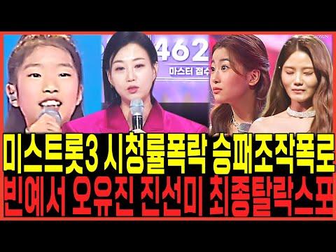 미스트롯3 시청률폭락! 빈예서 오유진 배아현 승패조작 증거터졌다!!