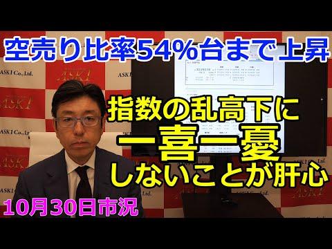 2023年10月30日の市況情報を徹底解説：空売り比率上昇と株価の乱高下について