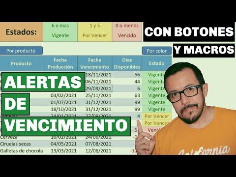 🔆 Optimiza tus registros con Excel: Cálculo de días de vencimiento con alertas y botones