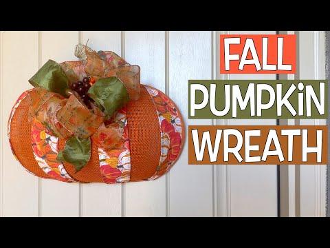Create a Stunning Pumpkin Wreath Using Burlap and Quilting Fabric