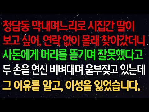 가정 내 폭력과 갈등, 실화사연- 청담동 막내며느리로 시집간 딸이보고 싶어