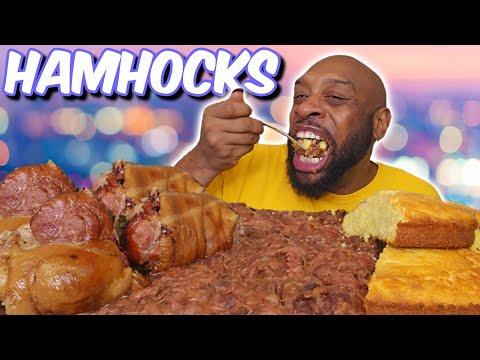 Delicious Soulfood Mukbang: PIG KNUCKLES & PINTO BEANS