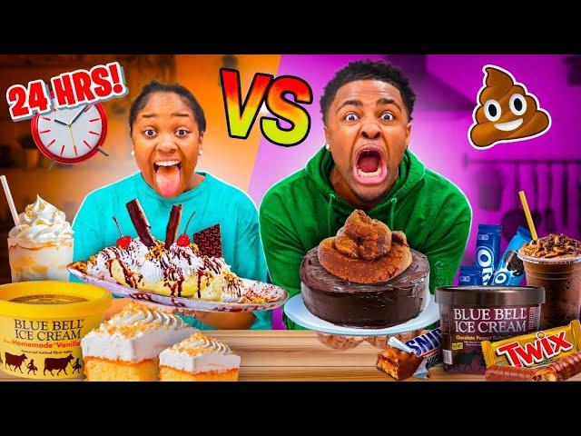 Indulging in a Sweet Showdown: Chocolate vs. Vanilla Food Challenge