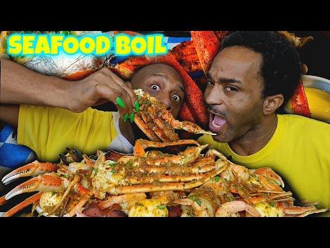 Delicious Snow Crab Seafood Boil Mukbang | Hubby Edition