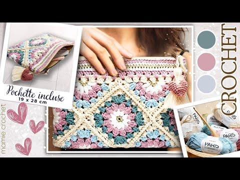 🧶 Tendance Crochet: Créez une Grande Pochette 19x28 cm Sans Couture!