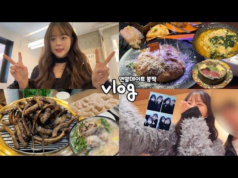 [먹방vlog] 연말이라고 느낌있게 놀아도 마지막은 국밥 _  숯불등갈비+미트파이+가성비 오마카세+트러플크림뇨끼+돼지국밥+연남동 와인