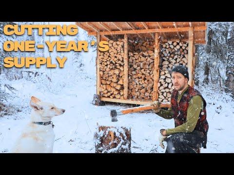 Surviving Alaska's Winter: Firewood, Solar Power, and Cabin Life