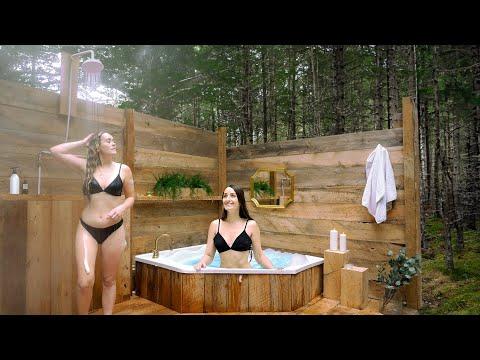 Building a Rustic Outdoor Shower in the Woods: A Winter DIY Project