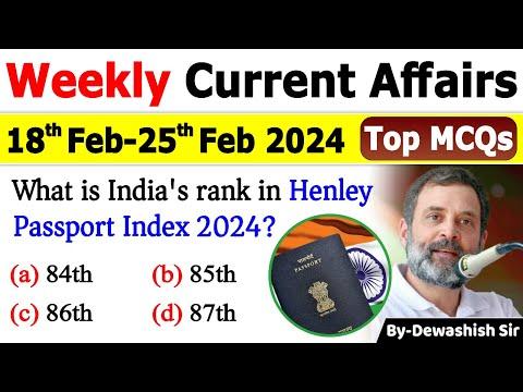 Top Current Affairs Highlights for February 2024