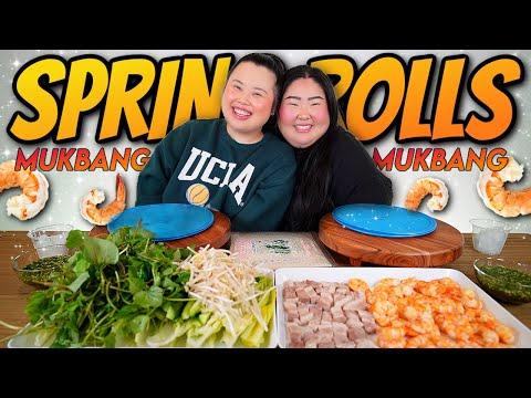 Discover the Secrets of Giant Shrimp Spring Rolls and Pork Belly Mukbang Cooking Show