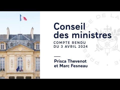 Conseil des ministres du 3 avril 2024: Nouvelles mesures pour l'agriculture et la sécurité