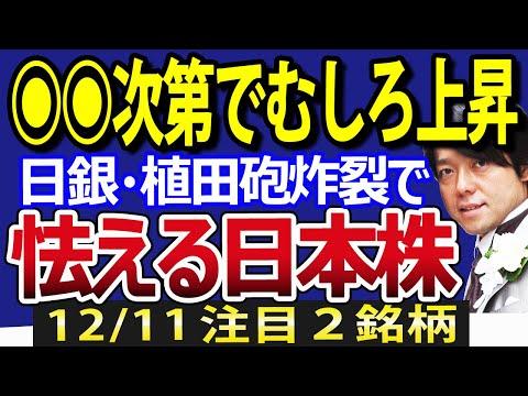 日銀・植田ショックで日経平均暴落、底打ちラインで反発ならむしろ来年チャンス到来？