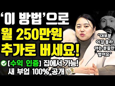 새로운 방법으로 집에서 재택부업으로 월 250만원 벌기!