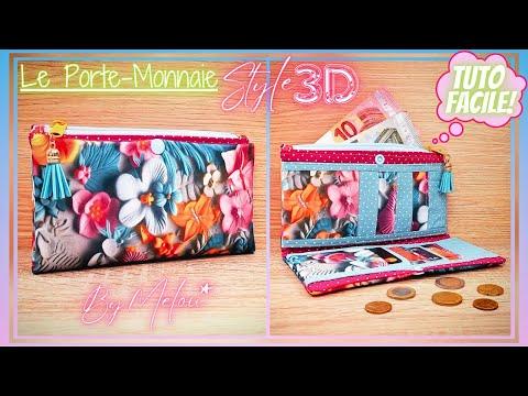 Coudre un Porte-Monnaie Style 3D: Tutoriel DIY Facile