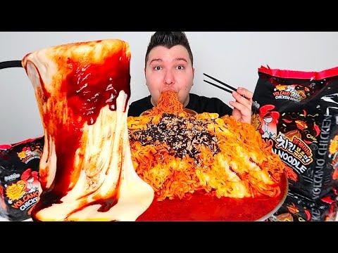 Spicy Mukbang: Extreme Volcano Fire Noodles Recipe & Mukbang Mukbang