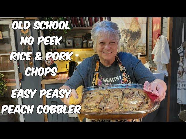 Discover the Old School Cooking Charm: No Peek Rice and Pork Chops with Easy Peasy Peach Cobbler