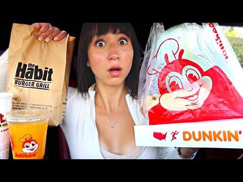 Surprise Food Challenge: YouTuber Tries Starbucks, Jollibee, and The Habit Grill