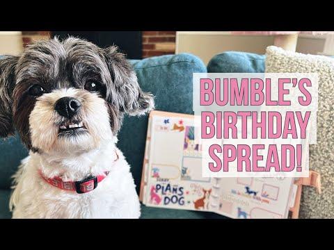 Celebrate Bumble's Birthday with a Dog-themed Planner Spread 🎉