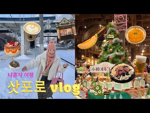 크리스마스 마켓에서의 사포로 여행 VLOG: 눈 내리는 오타루와 맛집 탐방