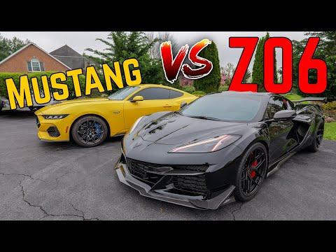 Modified Mustang vs Corvette Z06 Drag Race Showdown