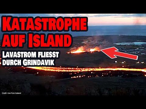 Katastrophe auf Island - Lavastrom fliesst durch Grindavík