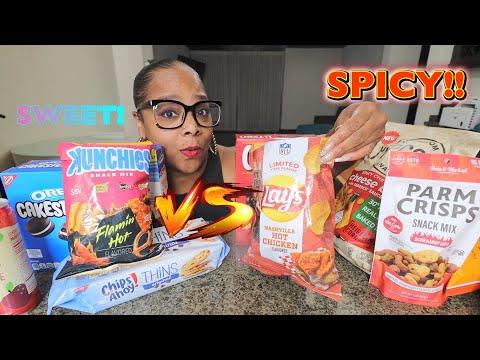 Spicy Snack Taste Test: Steph and Tasha Vlogs Review New Flavors