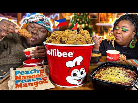 Trying Jollibee for the First Time: A Mukbang Eating Show Experience