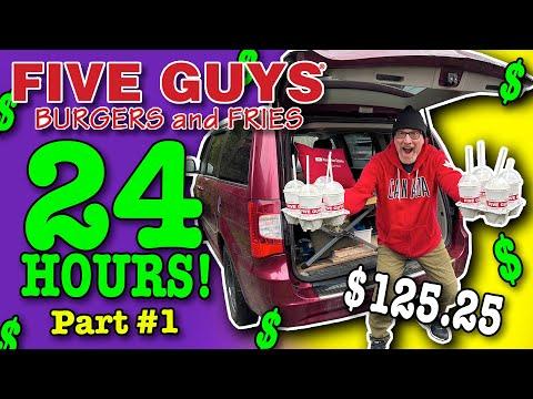 Indulging in Five Guys: A Night of Burgers, Fries, and Milkshakes in the Minivan Camper